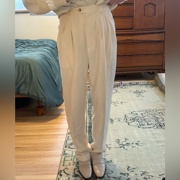 Lauren Ralph Lauren Cream Wool Dress Pants - Picture 2 of 7